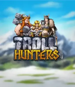 Enter the realm of "Troll Hunters," where valiant Viking warriors prepare to take on their foes. The logo displays a male and female Viking, equipped with weapons, with a cold landscape. They radiate power and determination, symbolizing the core of the game's adventurous theme.